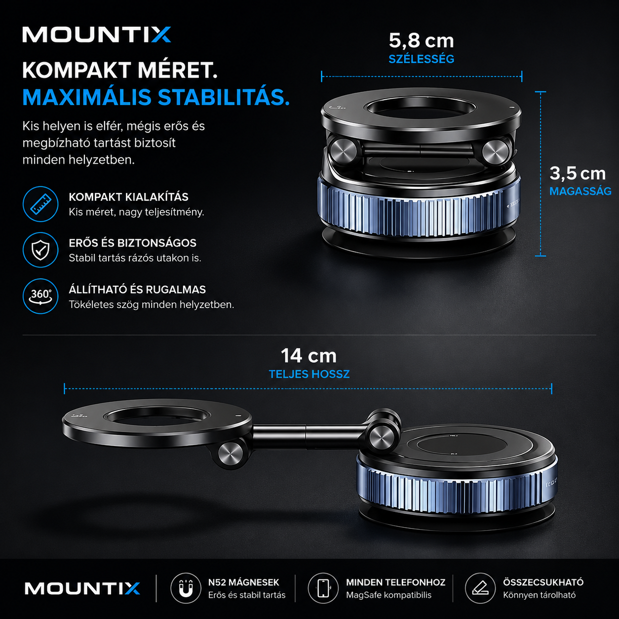 Mountix méretek – kompakt méret, maximális stabilitás